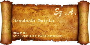 Szvoboda Aminta névjegykártya
